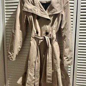 Calvin Klein Beige Double-Breasted Trench Coat